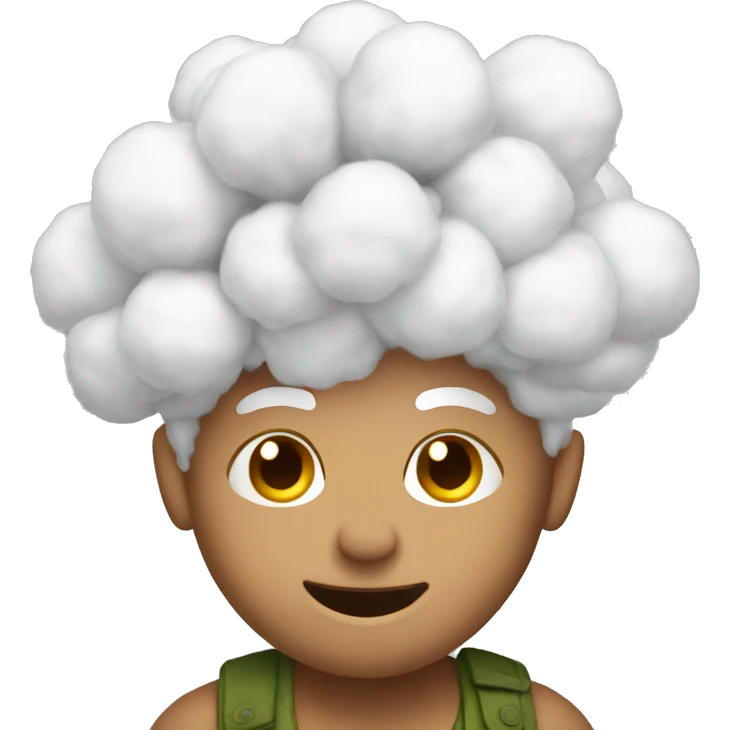 Guy with cotton emoji