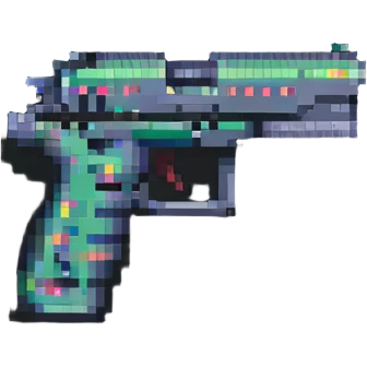gun emoji in pixel art style emoji