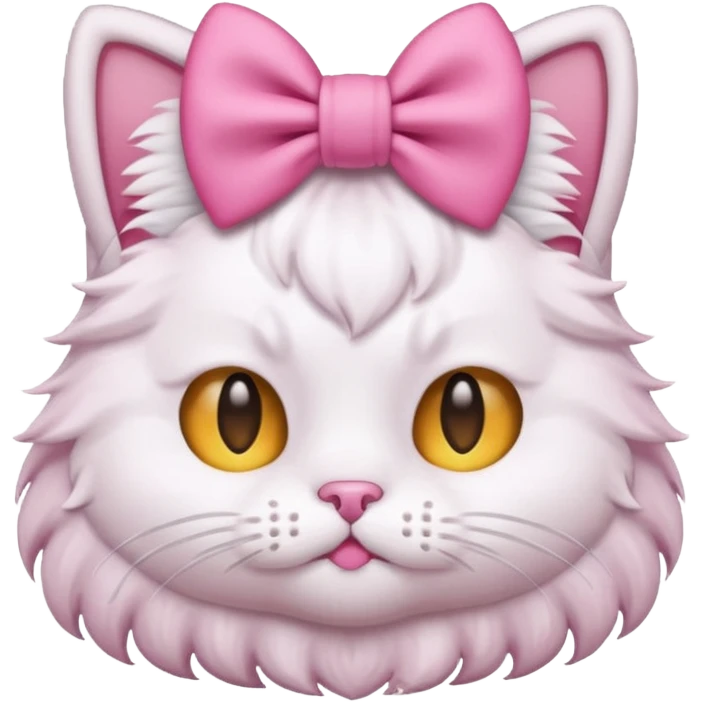 Cute aesthetic emoji cat having bow in head emoji