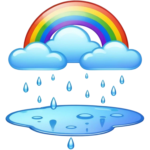 Wet puddle rainbow emoji