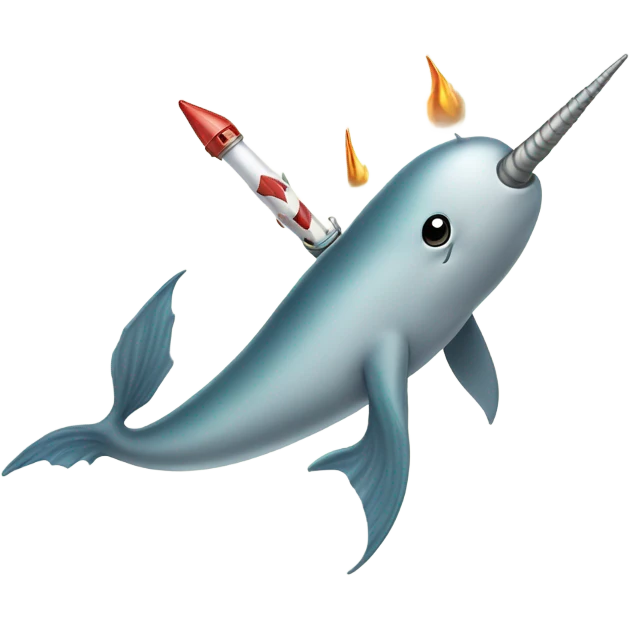 Narwhal with rockets emoji