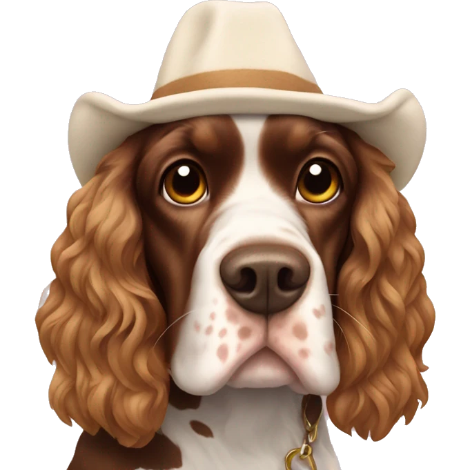 Cocker spaniel in a cow costume  emoji