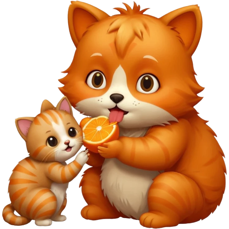 Cute cate eating a live bear emoji