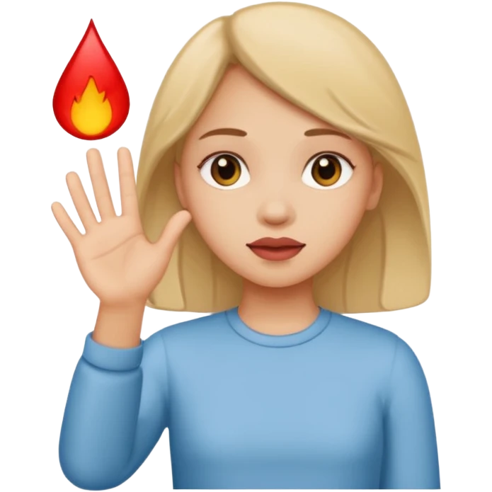 Girl saying period with her hand  emoji