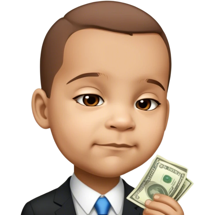 ￼ business man ￼With a lot of money emoji