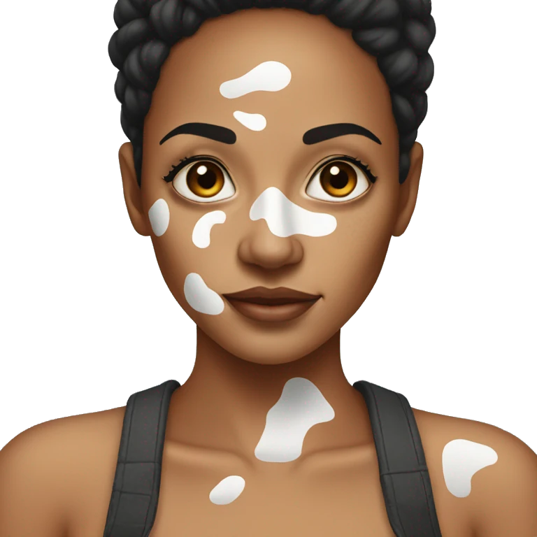 Woman with vitiligo skin condition emoji