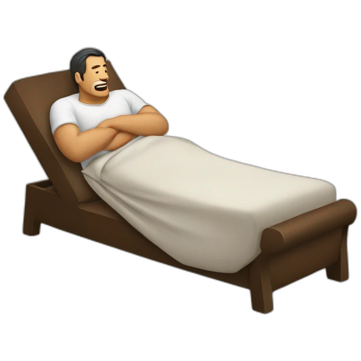 Hombre acostado en una tumbona emoji