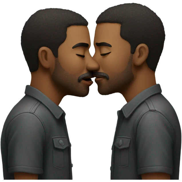 2 dudes kissing  emoji