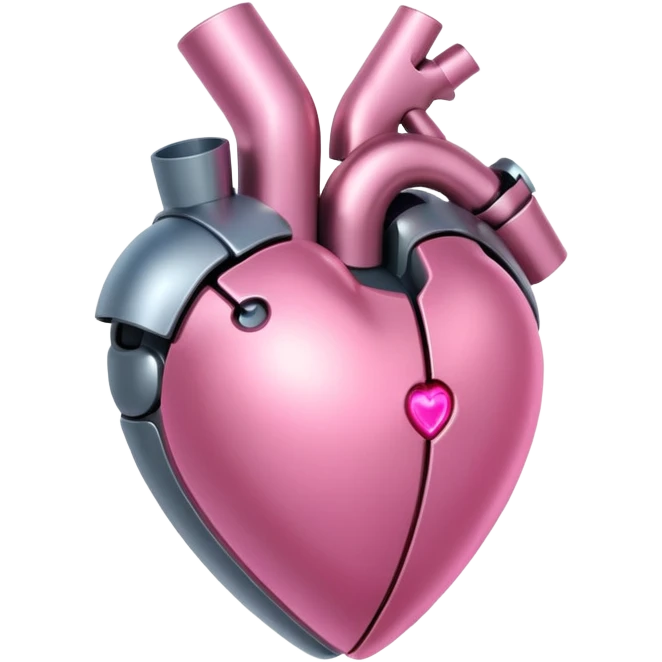 pink robotic heart emoji