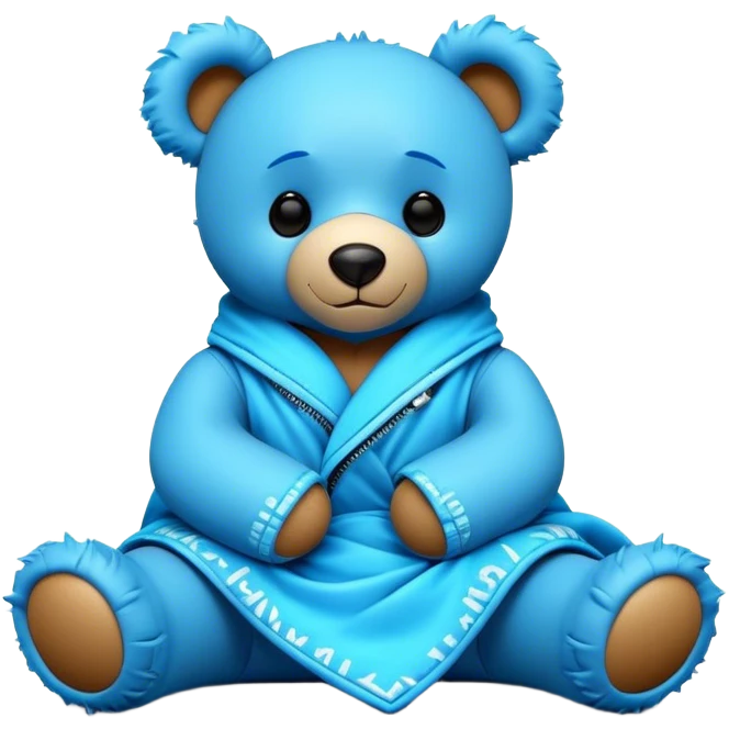 3D, adorable little Pixar style blue neon punk teddy bear wrapped in a comforter, ultra detailed, each lash, eye, and strand of fur is shown in stunning detail as though captured in a timeless photograph, rich textures, visually rich, so lifelike it feels like it could leap off the page at any momen emoji