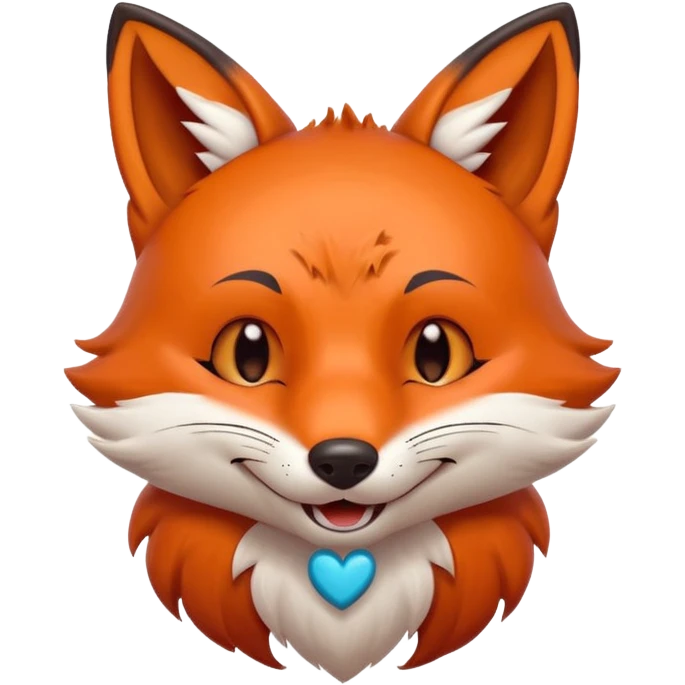 A fox head with heart eyes
The second one should be a fox that is laughing
The third one should be a fox with an athletic body that shows strength, for example
The fourth one should be a fox head that is sleepy and relaxed
The fifth one should be sad with teary eyes emoji