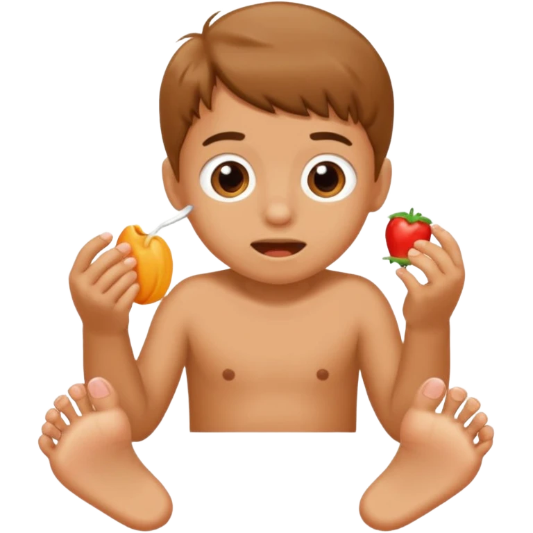 Kid eating toes  emoji