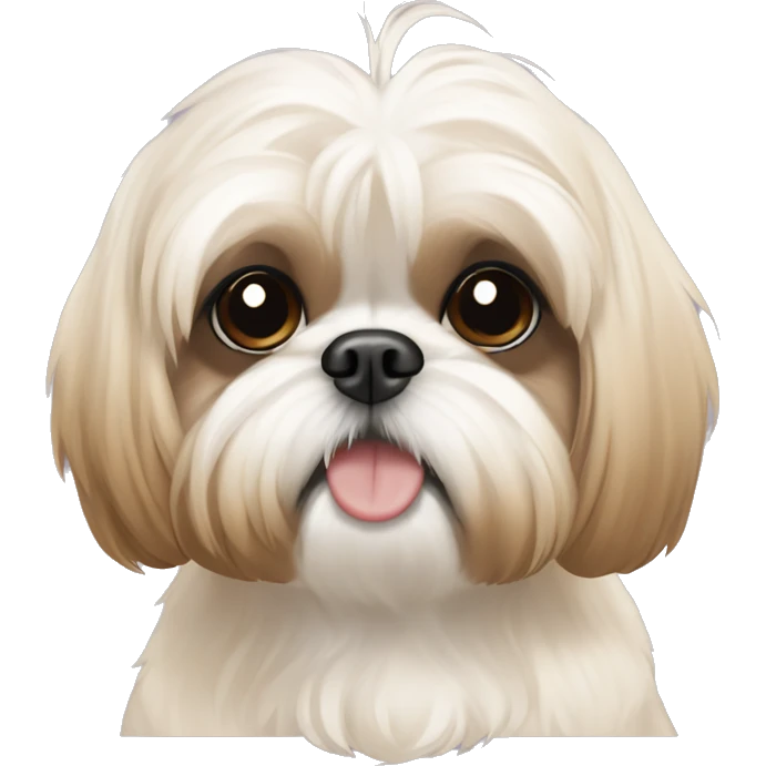 cream shih tzu with brown muzzle laying down emoji