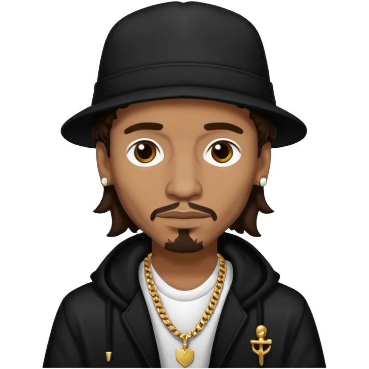 Layzie Bone with dark brown hair emoji