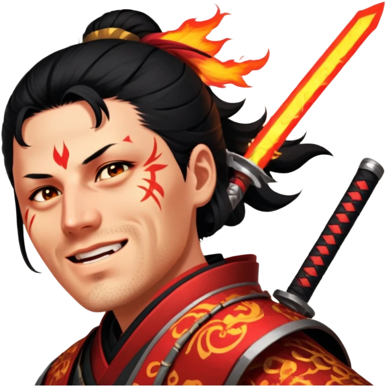 Fire-Wielding Samurai emoji