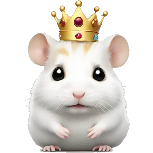 hamster-white with a crown emoji