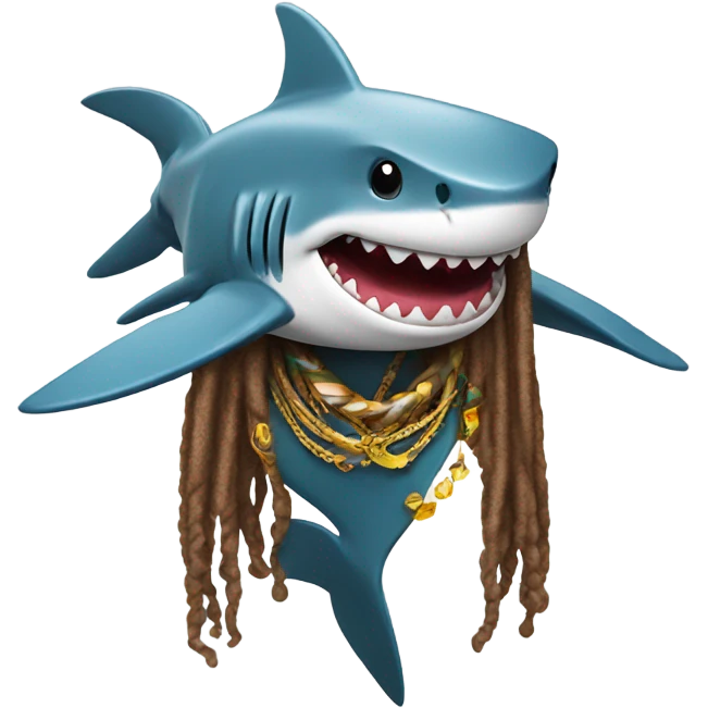 Shark with drip and dreads  emoji