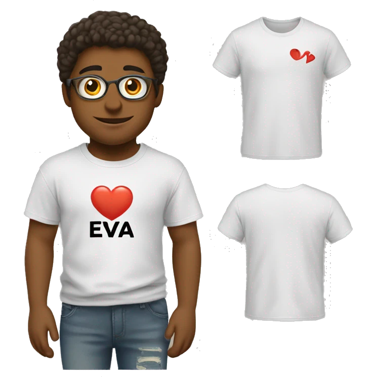 T-shirt with the inscription “I ❤️ eva” emoji