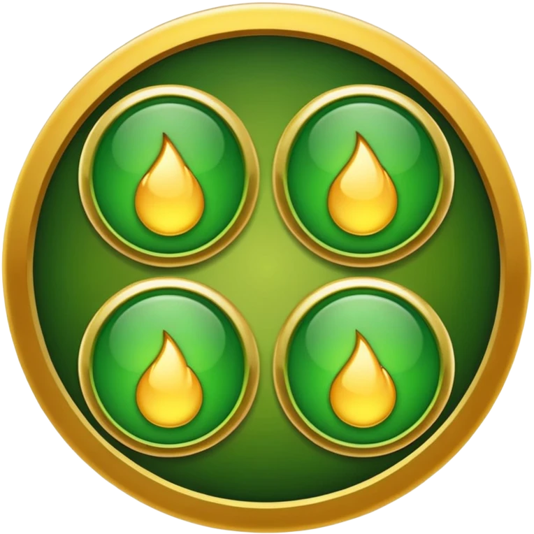 three with a curcle that unites them with golden and green colours emoji