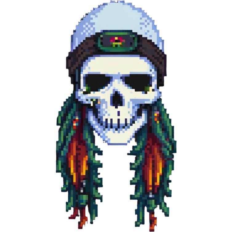 skull with dreadlocks wearing a ski mask emoji
