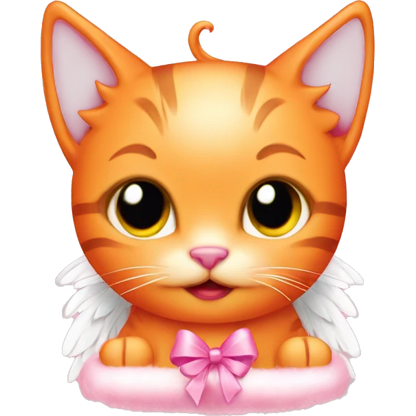 orange kitty angel pink christmas  emoji