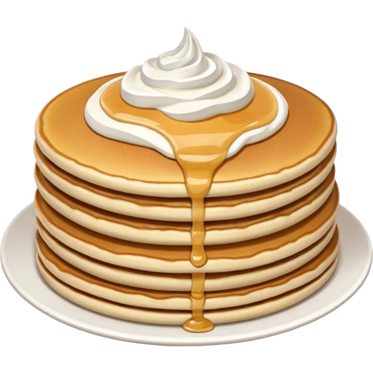stack of pancakes with whip cream emoji