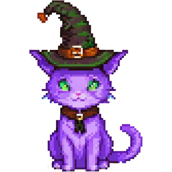purple witch cat emoji