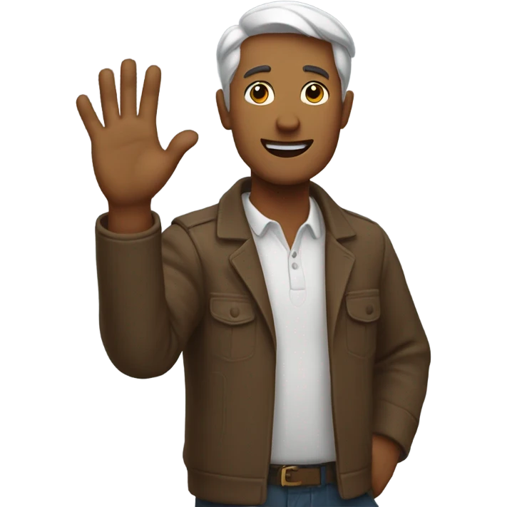 man one hand up emoji