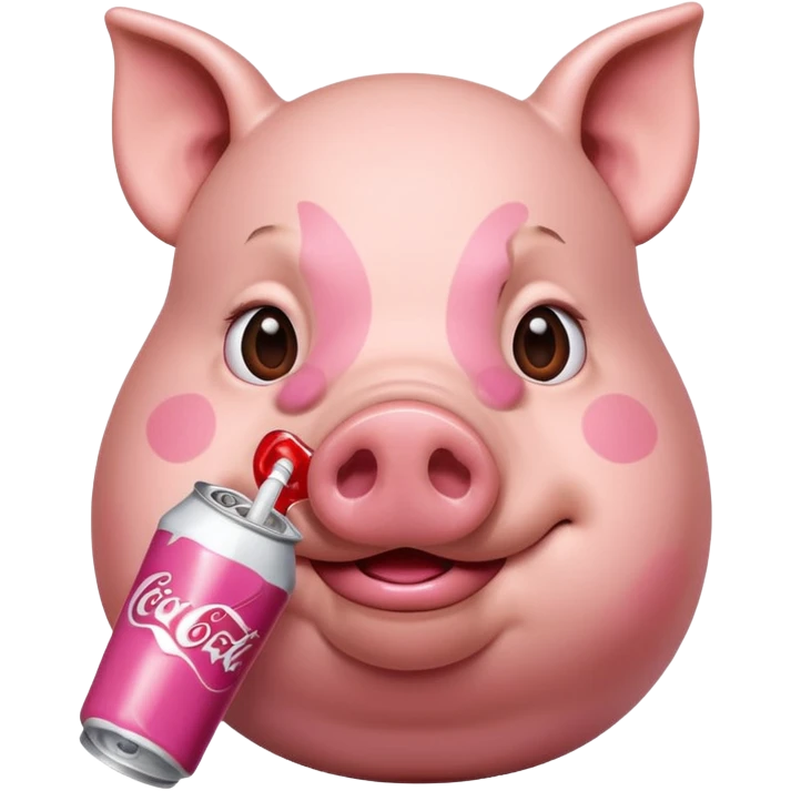 Piggy drink a soda emoji