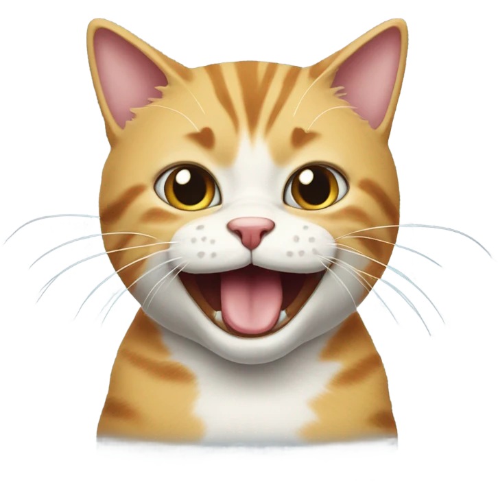 Cat biting lips emoji