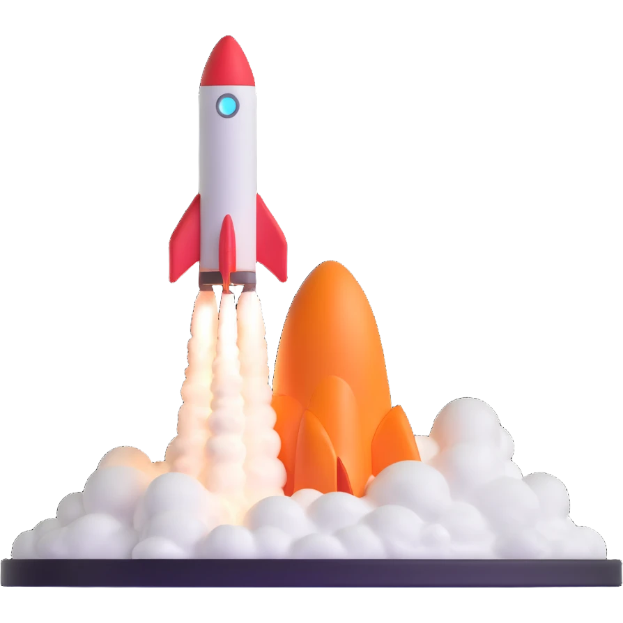 rocket ship blasting off emoji