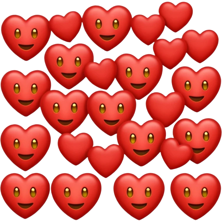 Un emoji classique avec plein de cœur autour de lui et avec les pommettes rouges emoji