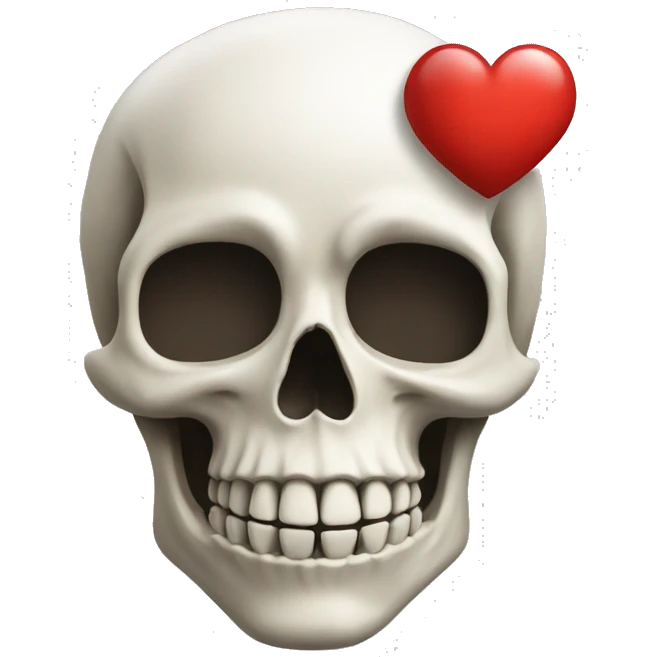 a skull with a heart emoji