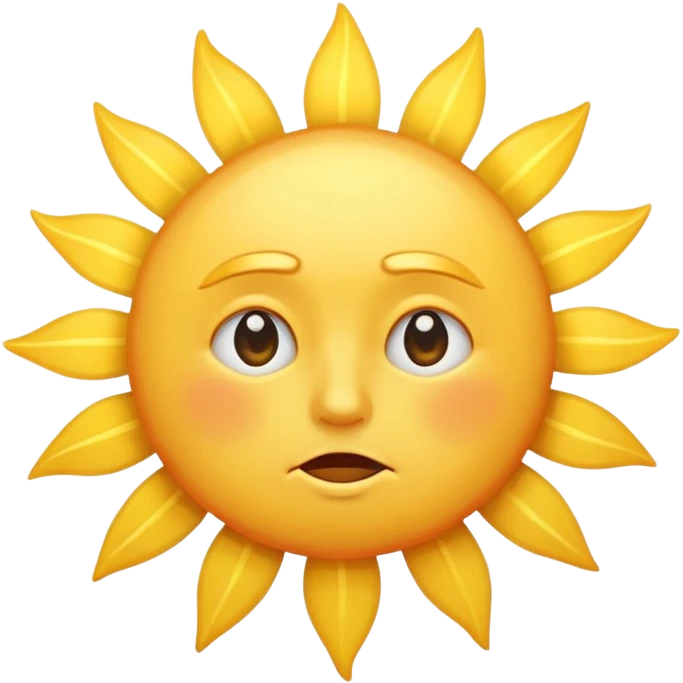 Sun with frown and sun rays around it emoji