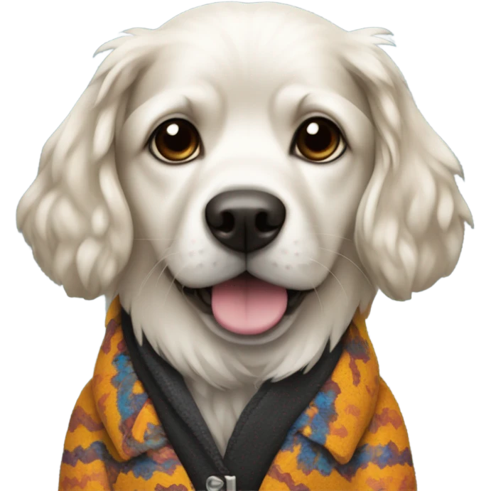 Dog with a coat emoji