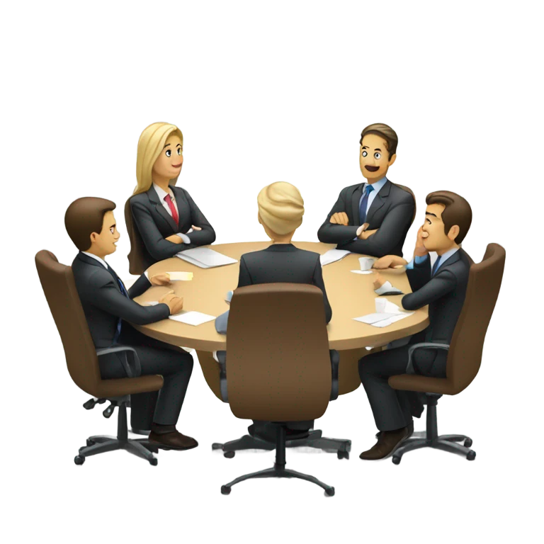 business people sitting at a table emoji
