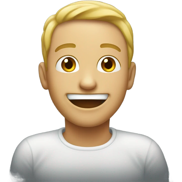 Emoji qui se mort le doigt et sourie en même temps  emoji