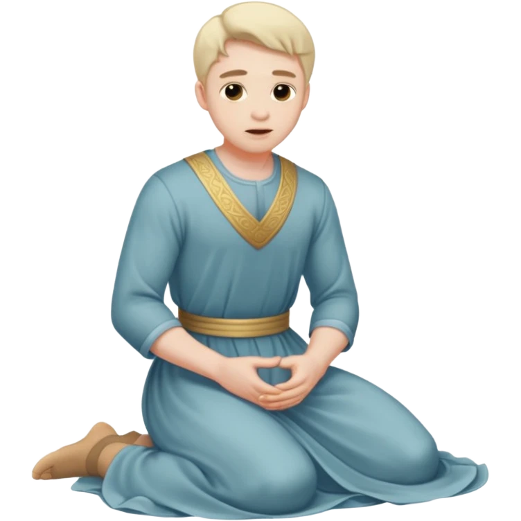 Submissive man on knees wearing female clothes emoji