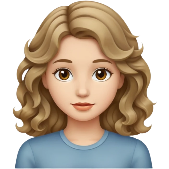 Menina do cabelo loiro escuro ondulado  emoji