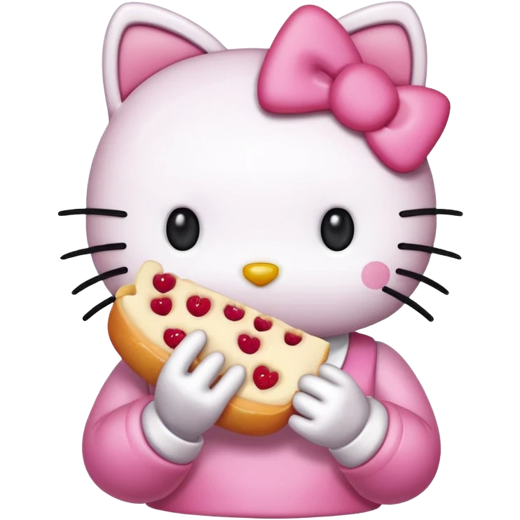 Hello kitty eating emoji