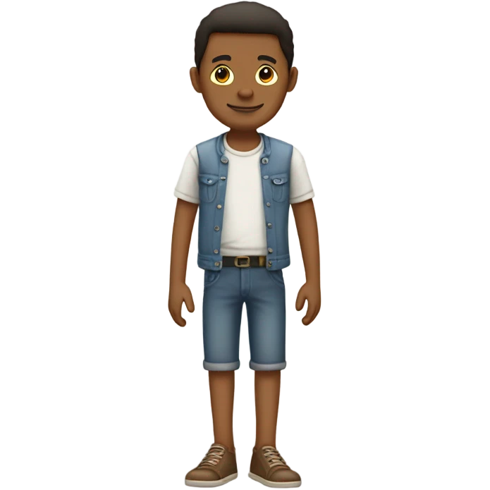 Human with three legs, middle leg shorter than the other two legs ￼ emoji
