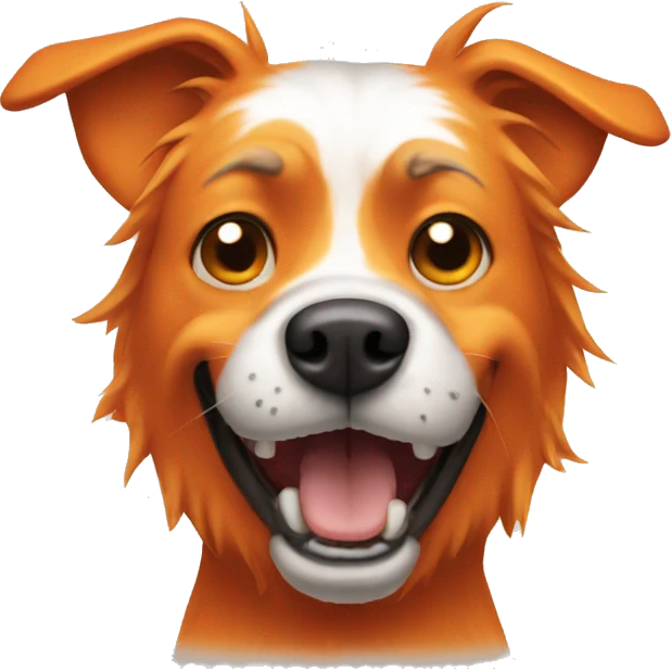 mad orange  dog  emoji