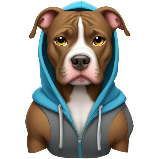 pittbull wearing a hoodie emoji