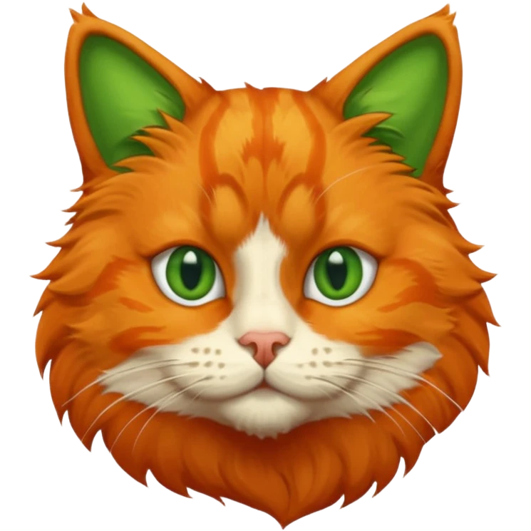 try orange cat missing his right eye and has a green left eye, with an orange patch of fur near his nose emoji