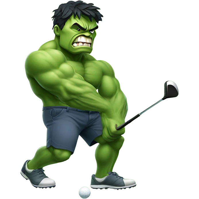 Hulk playing golf emoji