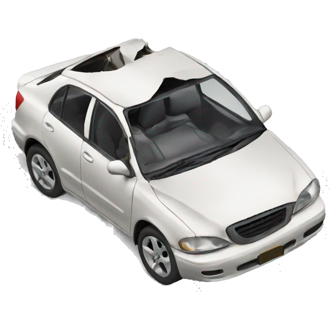 photorealistic crashed car emoji