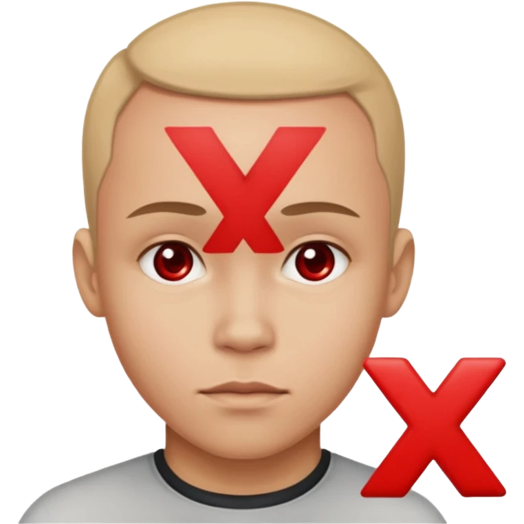 Forhead with a red small "x" symbol in the center emoji