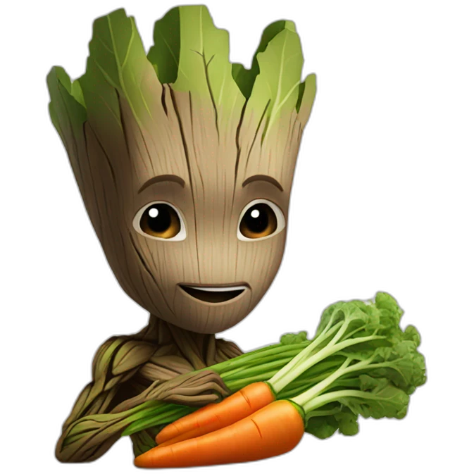 Groot eating veggies emoji