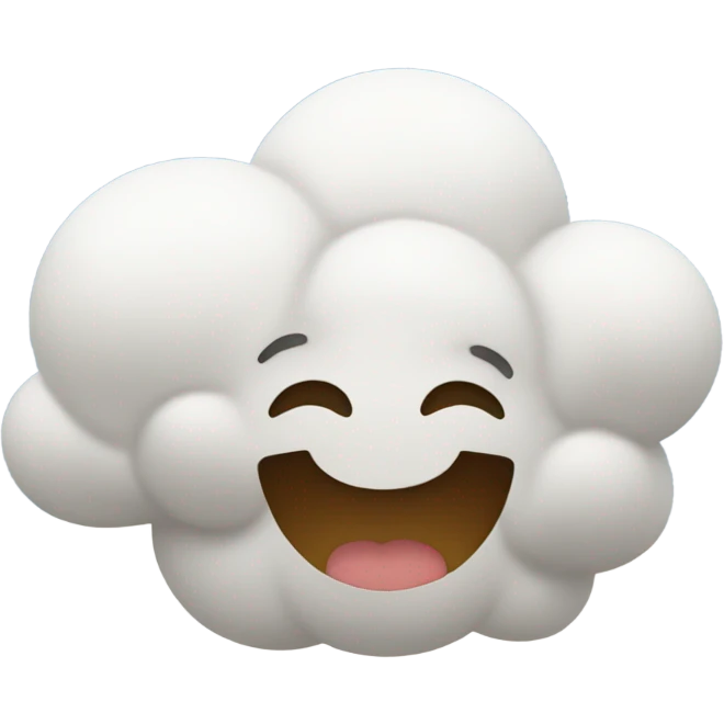 un emojis qui sourit dans les nuages emoji