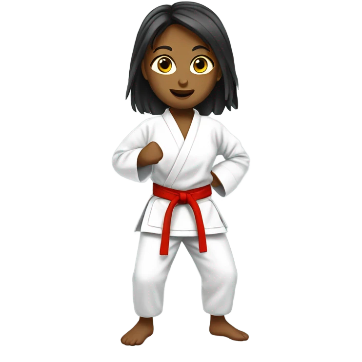 karate girl cute emoji